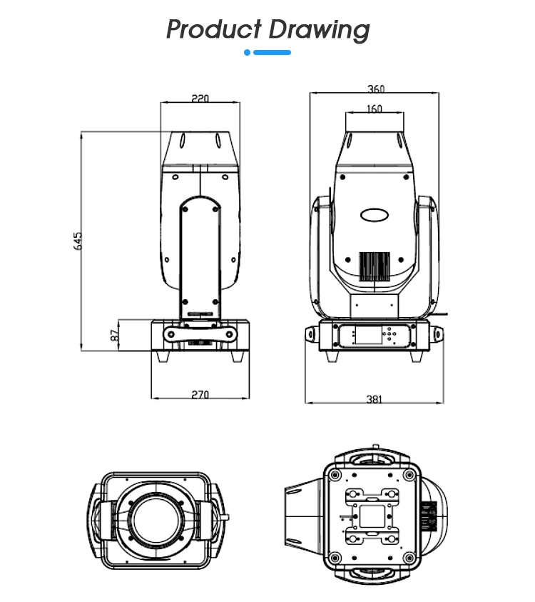 Professional High Power Cmy and CTO 400W LED Beam Spot Wash 3in1 Moving Head Light